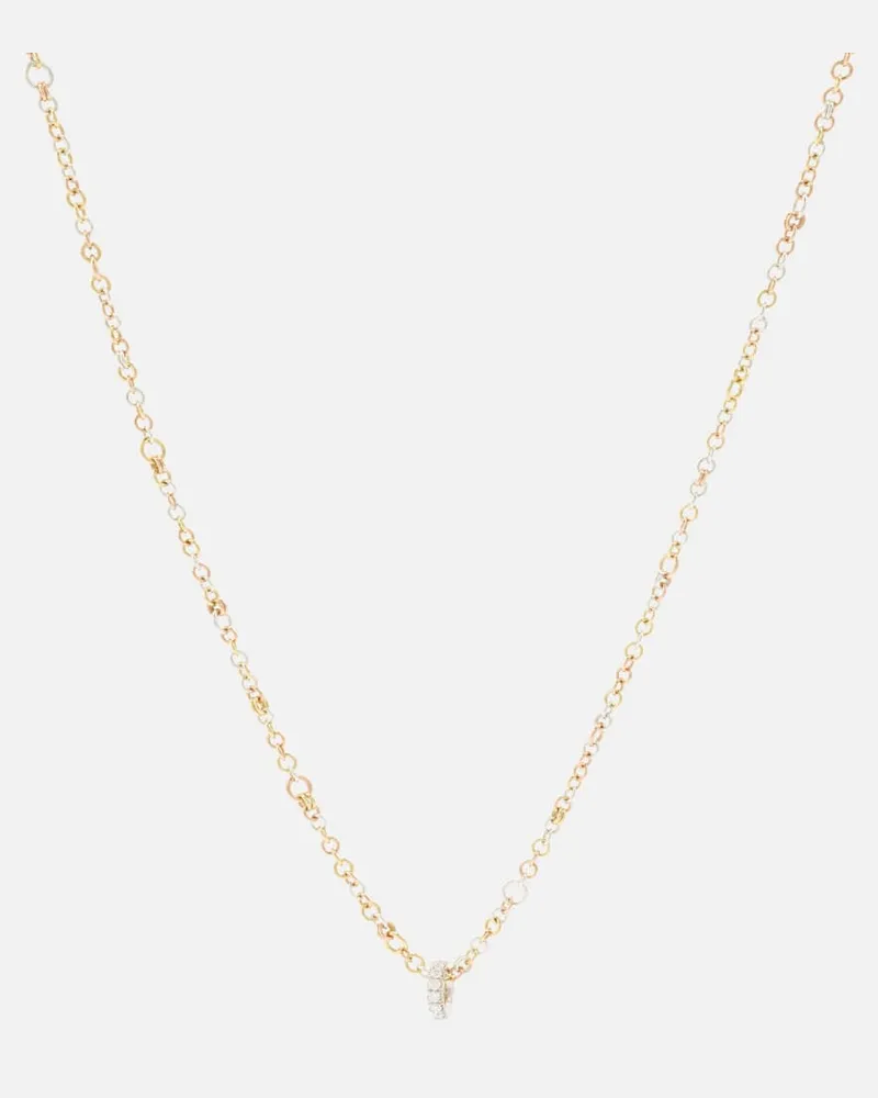Spinelli Kilcollin Halskette Gravity aus 18kt Gelb-, Rosé-, Weißgold und Sterlingsilber und Diamanten Multicolor