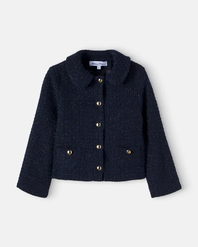 Tartine et Chocolat Jacke aus Tweed Blau
