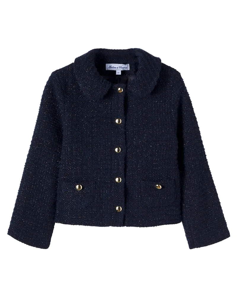 Tartine et Chocolat Jacke aus Tweed Blau