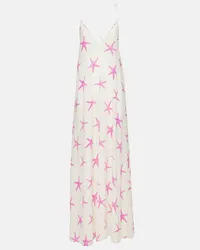 Valentino Garavani Robe Starfish aus Seide Weiss