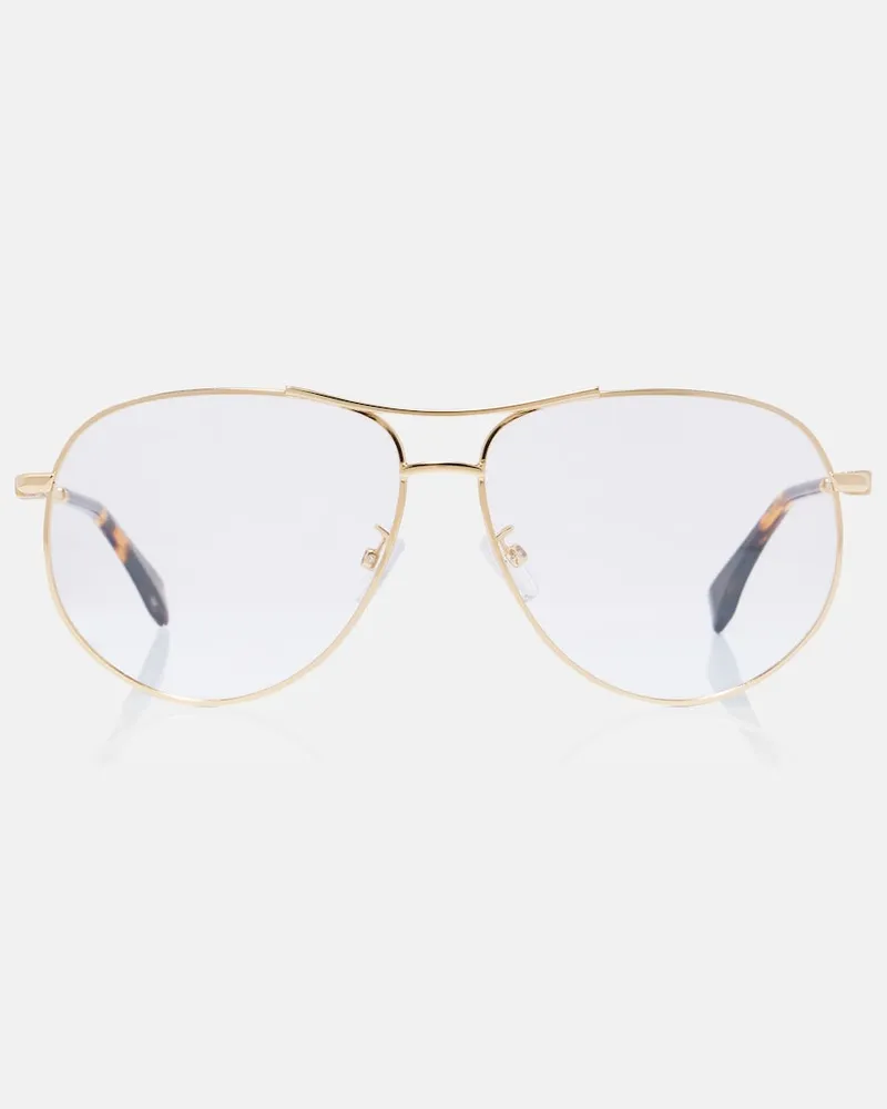 Fendi Aviator-Brille Fendigraphy Gold