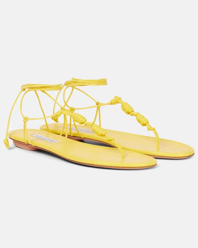 Aquazzura Sandalen Oaxaca aus Leder Gelb
