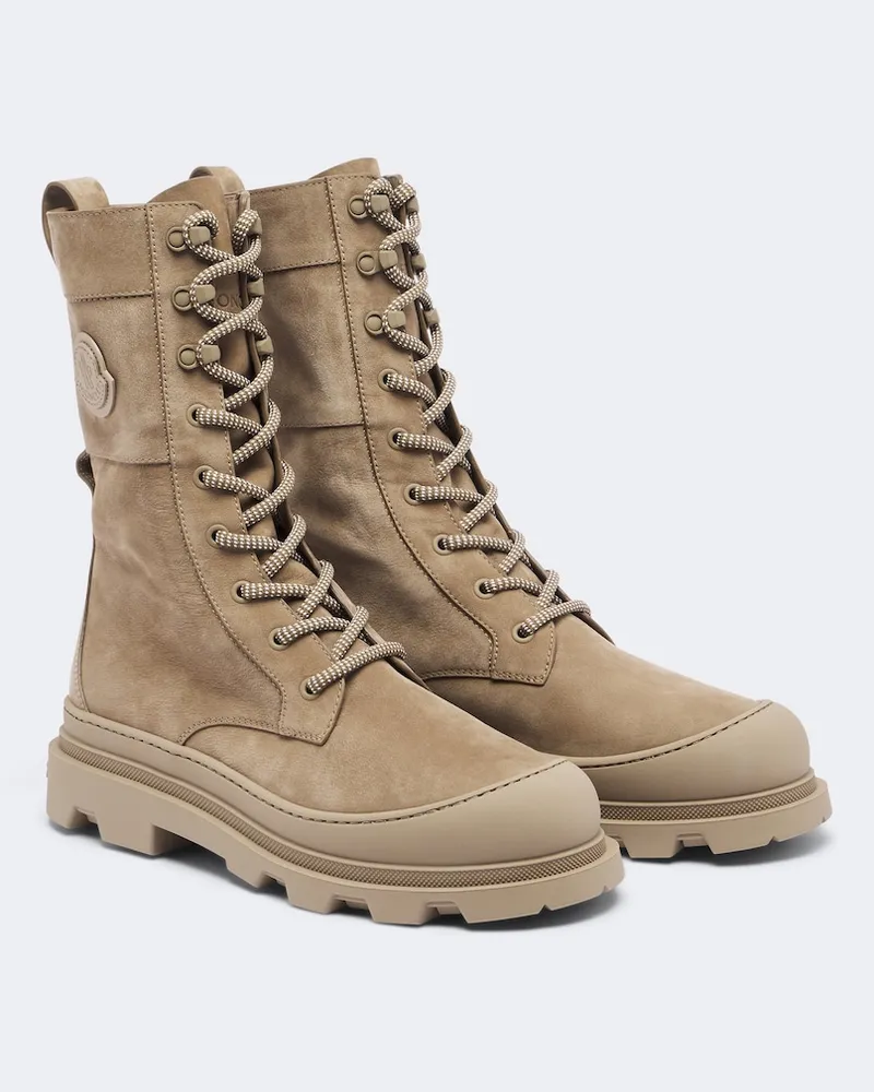 Moncler Ankle Boots Vera aus Leder Beige