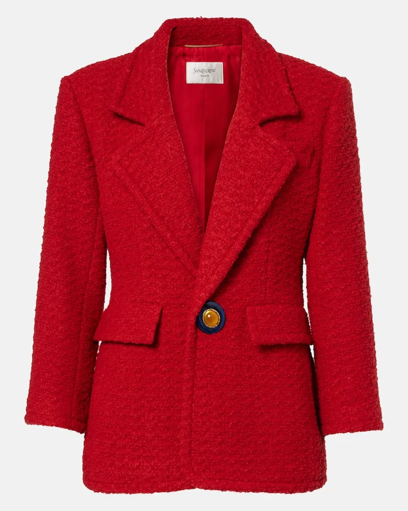 Saint Laurent Jacke aus Tweed Rot