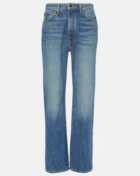 KHAITE High-Rise Straight Jeans Abigail Blau