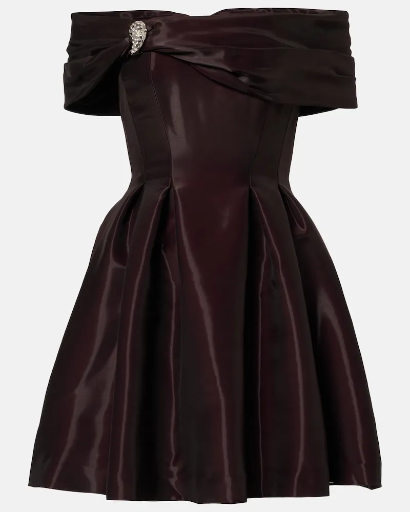 Rebecca Vallance Verziertes Minikleid Lourdes Burgunderrot