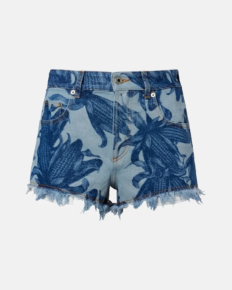Loewe Paula's Ibiza Bedruckte Jeansshorts Blau