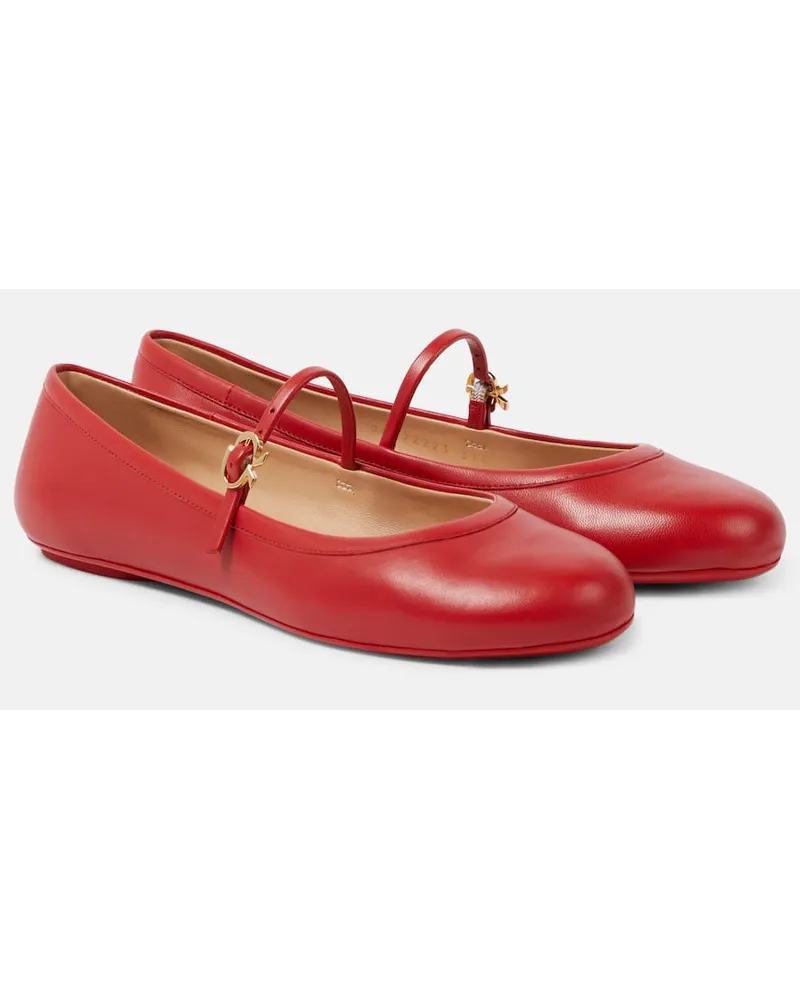 Gianvito Rossi Mary-Jane-Ballerinas Carla aus Leder Rot