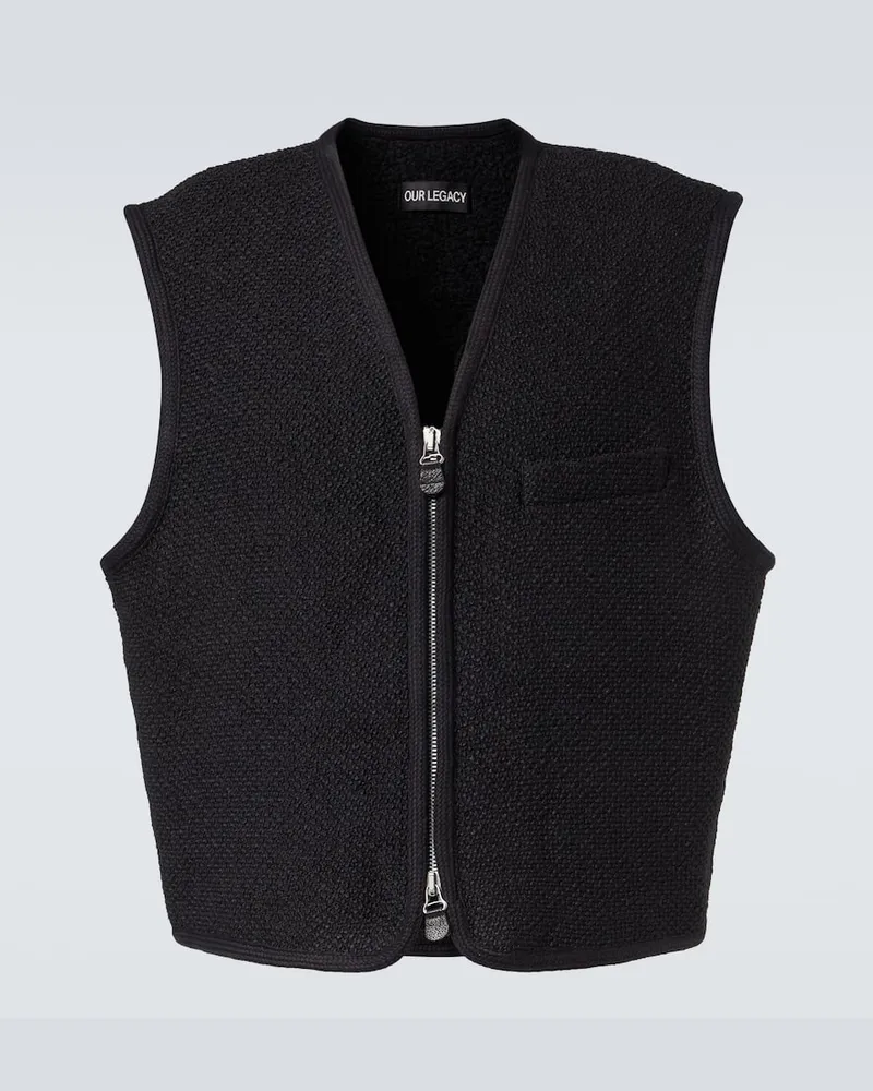 Our Legacy Weste mit Faux Shearling Schwarz