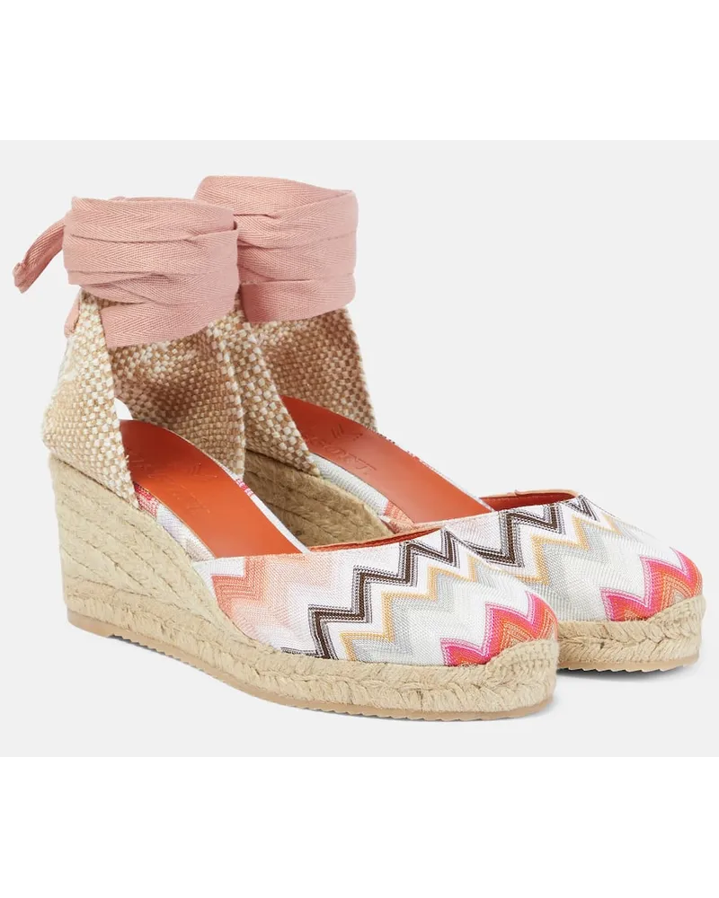 Missoni Espadrille-Wedges Eva 80 mit Häkelstrick Pink