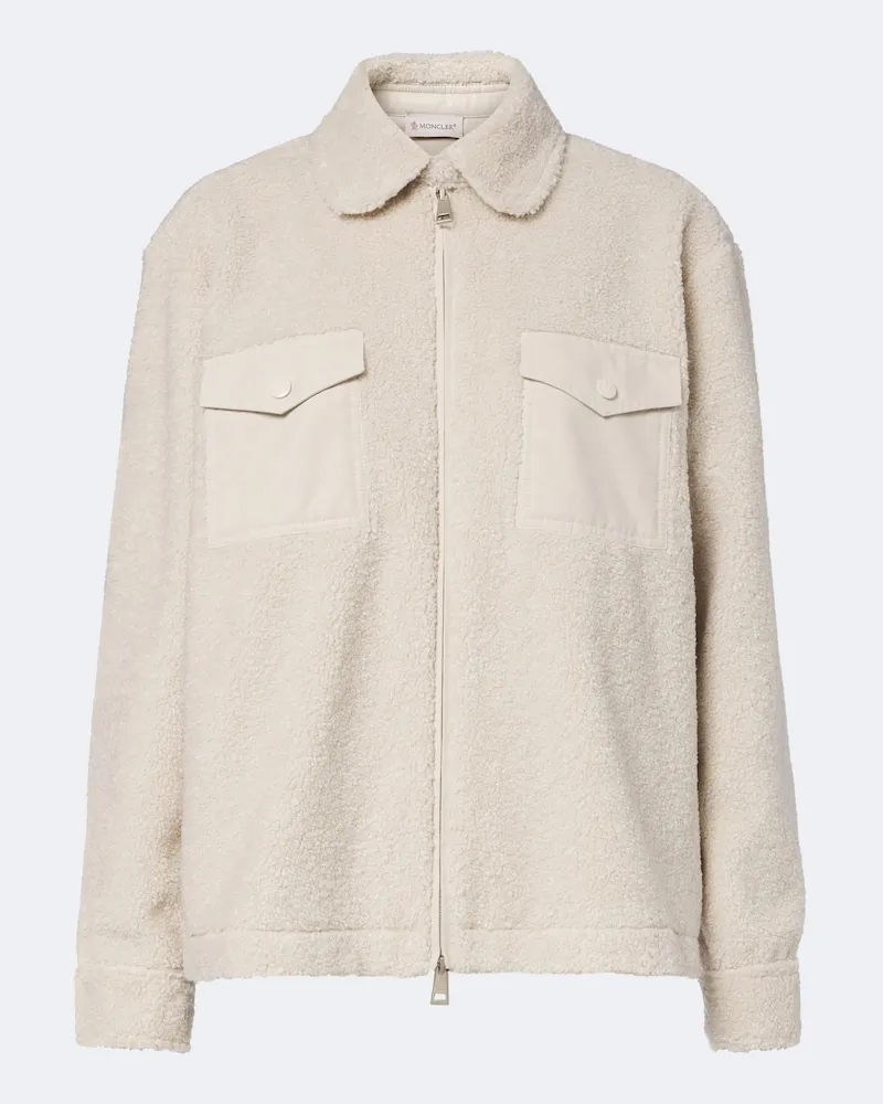 Moncler Blouson aus Teddyfleece Weiß