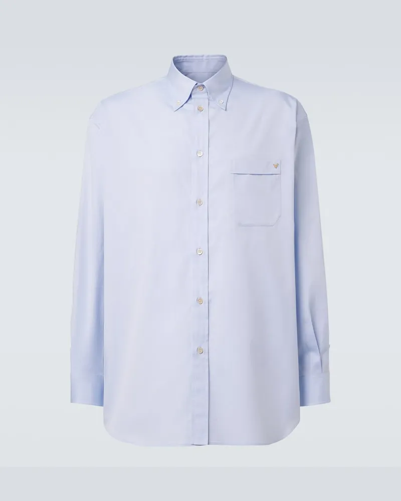 Valentino Garavani Oxford-Hemd VGold aus Baumwolle Blau