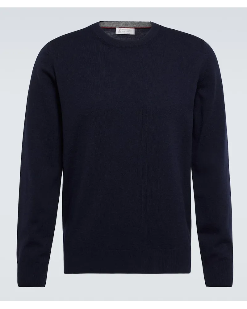 Brunello Cucinelli Pullover aus Kaschmir Blau