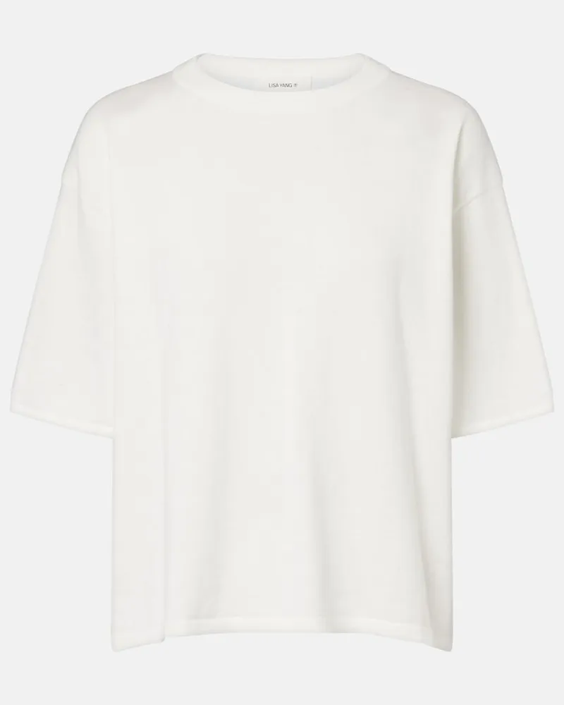 Lisa Yang T-Shirt Rubie aus Baumwolle und Kaschmir Weiß