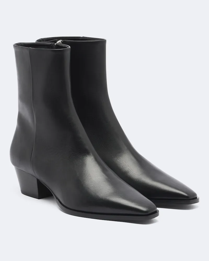 aeyde Ankle Boots Baba aus Leder Schwarz