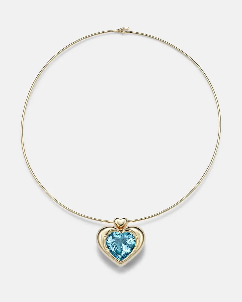 Roxanne First Halskette Cupid's Big Heart aus 14kt Gelbgold mit Topas Gold