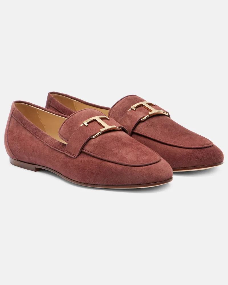 TOD'S Loafers T Timeless aus Veloursleder Rot
