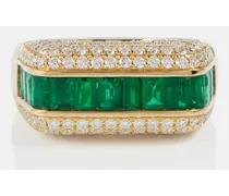 Ring Empress aus 18kt Gelbgold mit Diamanten und Smaragden