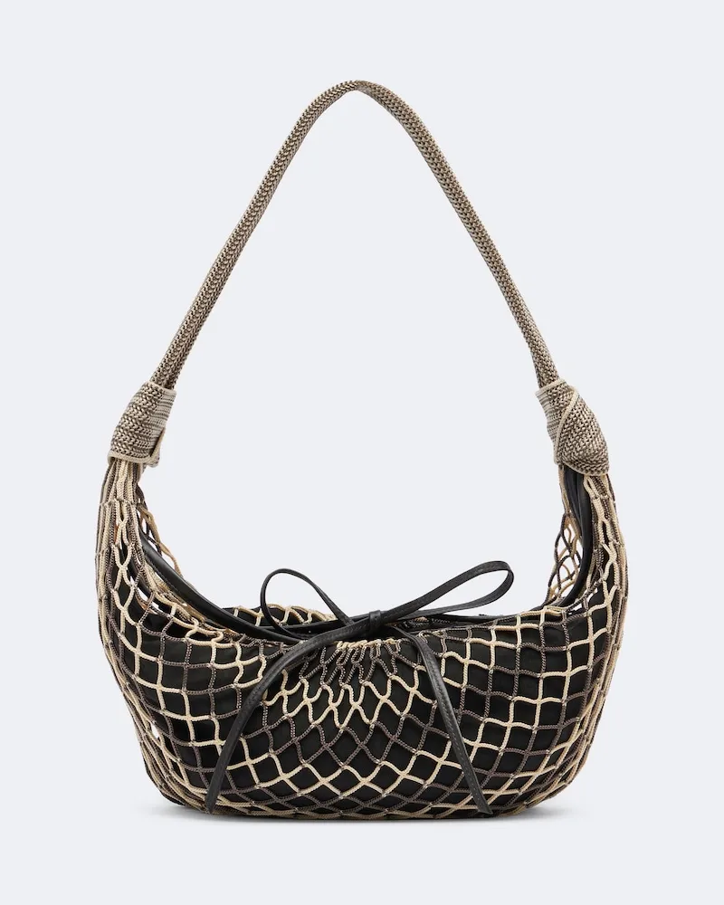 Christophe Lemaire Schultertasche Fortune Croissant Small Beige