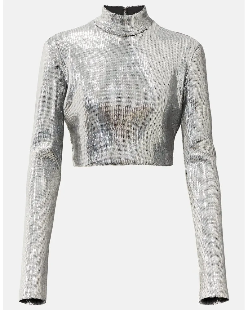 David Koma Cropped-Top Silber