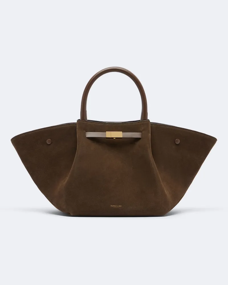 DeMELLIER Henkeltasche New York Midi aus Veloursleder Braun