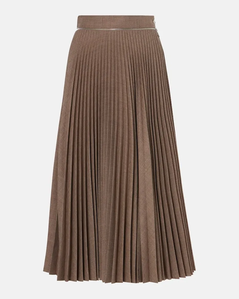 Burberry Midirock aus Wolle Braun