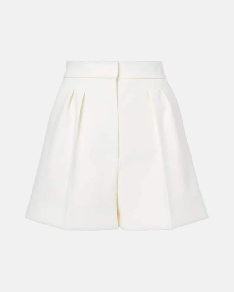 Max Mara High-Rise Shorts Zic aus einem Wollgemisch Weiß