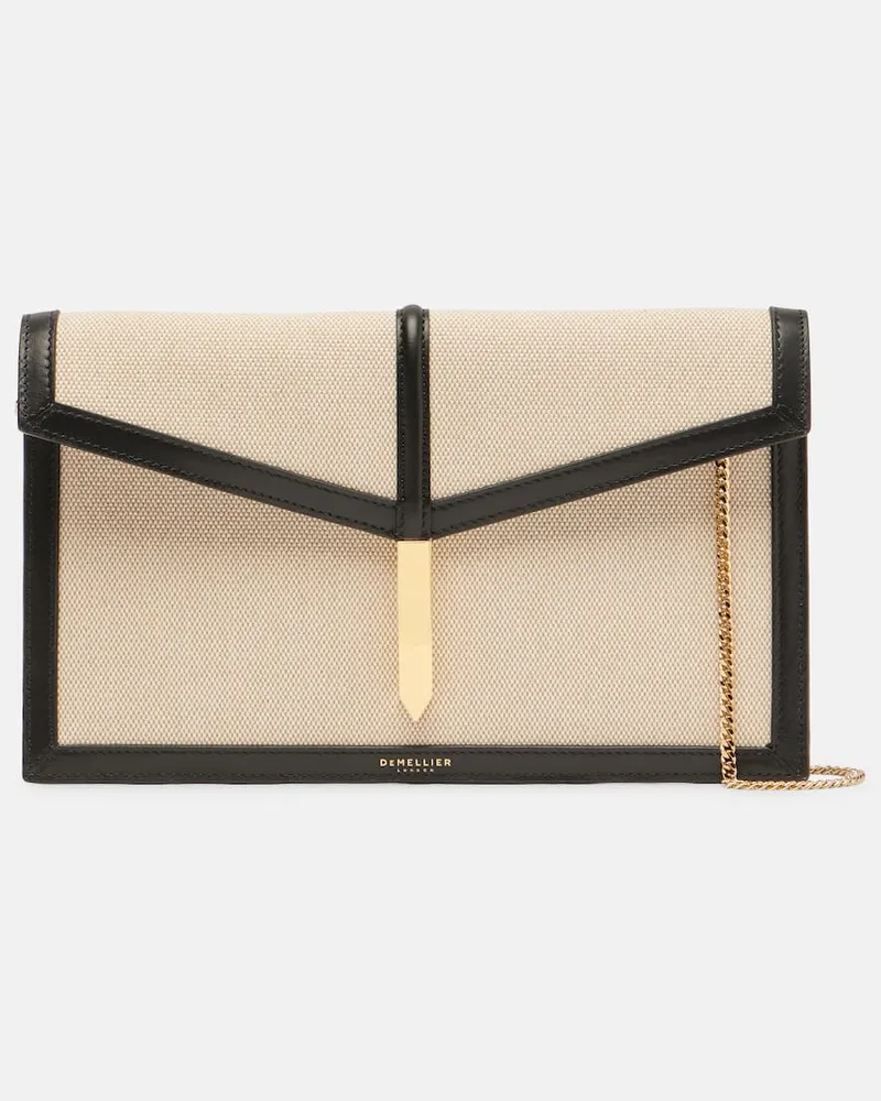 DeMELLIER Clutch Tokyo aus Canvas mit Leder Weiã