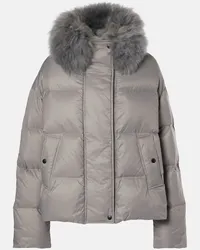 Yves Salomon Daunenjacke mit Shearling Grau