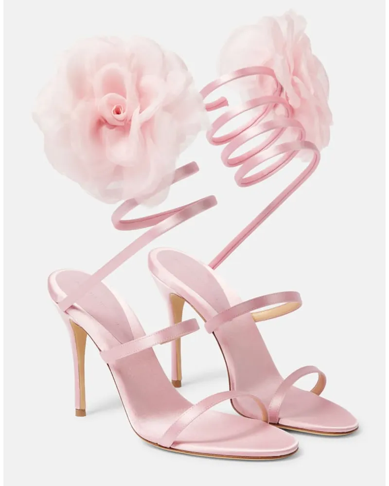 Magda Butrym Verzierte Sandalen aus Satin Pink