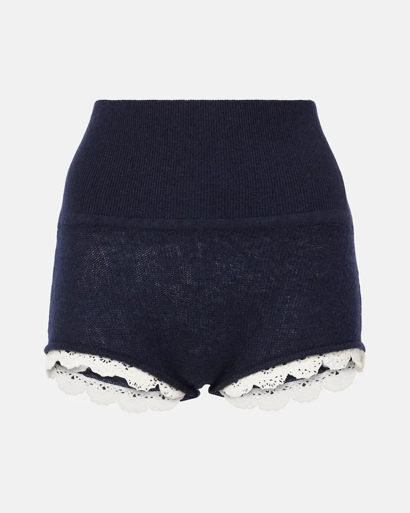 Magda Butrym Shorts aus Kaschmir Blau