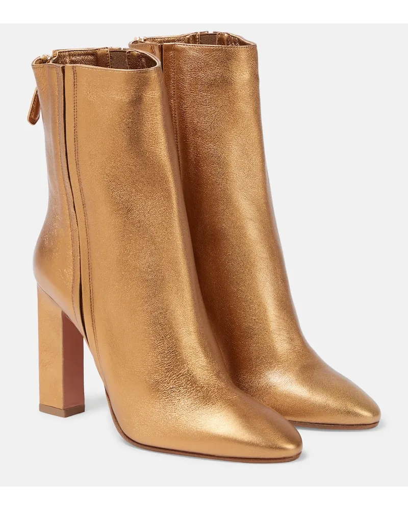 Aquazzura Ankle Boots Joplin 105 aus Metallic-Leder Gold