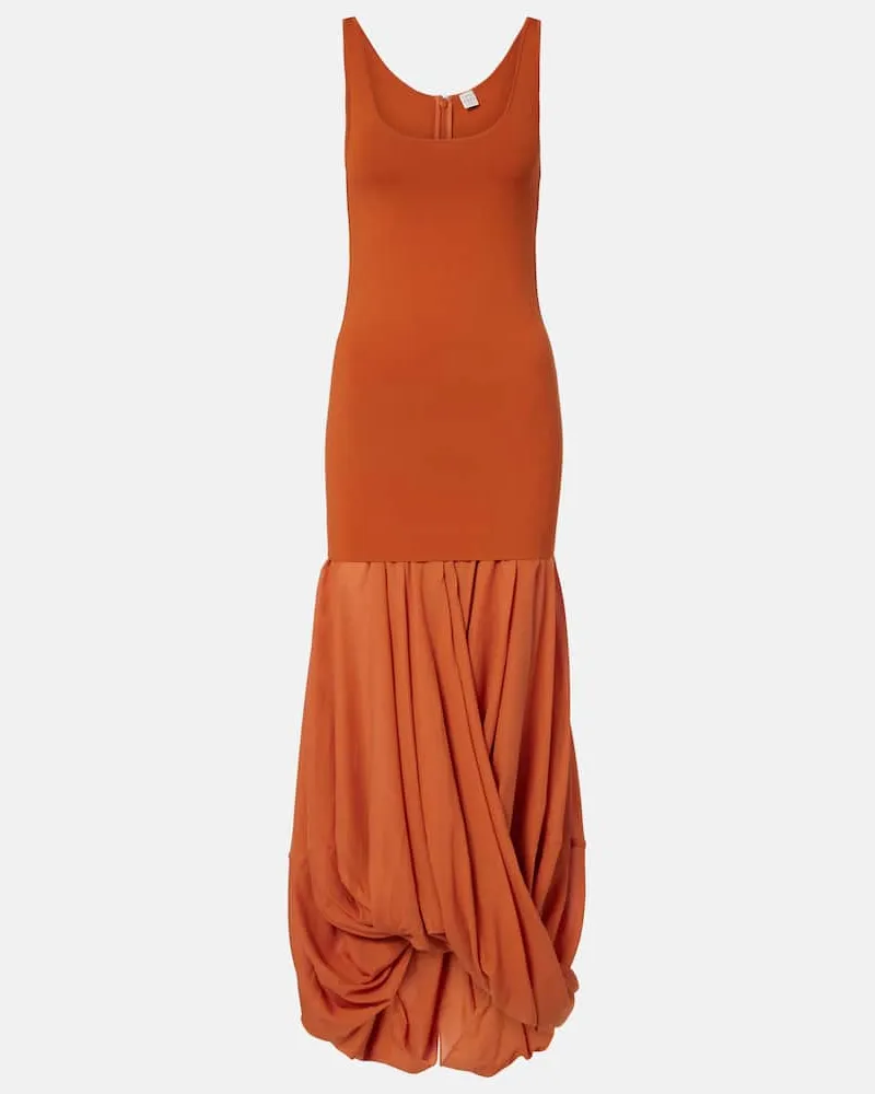 Totême Midikleid Cocoon aus Jersey Orange
