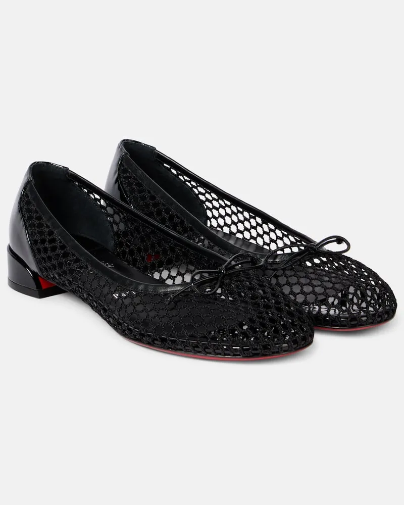 Christian Louboutin Ballerinas Sweetie Jane aus Baumwolle und Leder Schwarz