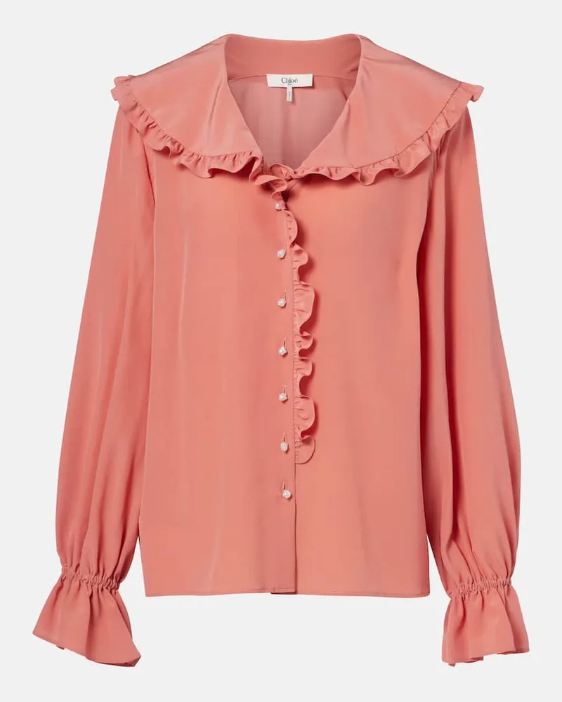 Chloé Chloé Bluse aus Crêpe de Chine aus Seide Pink