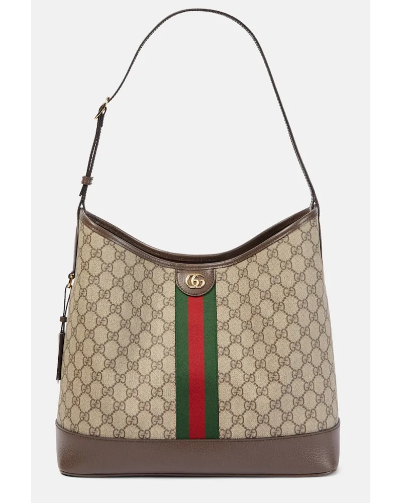 Gucci Schultertasche Ophidia GG Medium aus Canvas Braun