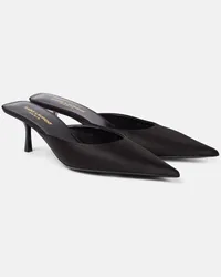 Saint Laurent Mules Barbara 55 aus Satin Schwarz