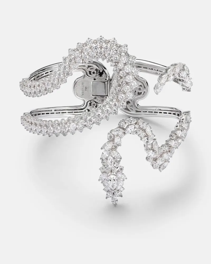 YEPREM Armreif Y-Couture aus 18kt Weißgold mit Diamanten Silber