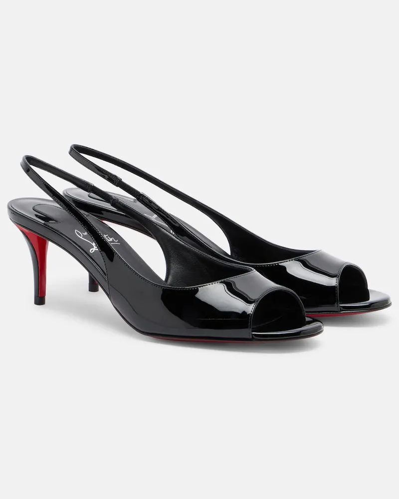 Christian Louboutin Slingback-Sandalen Miss Z aus Lackleder Schwarz