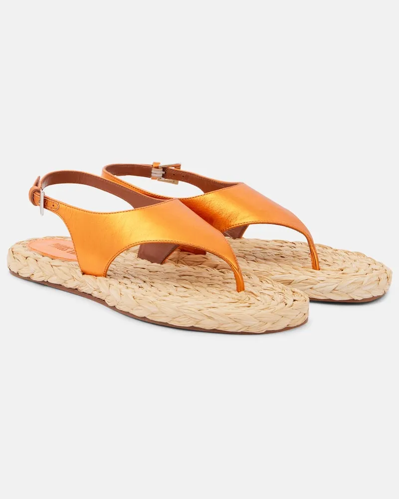 Paris Texas Sandalen Amalfi aus Metallic-Leder Orange