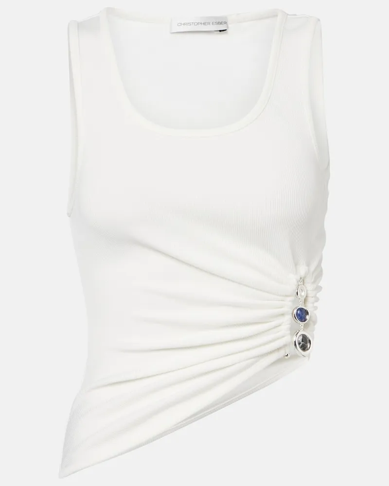 Christopher Esber Verziertes Top Droplet Crystal Weiß