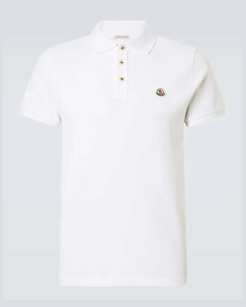 Moncler Polohemd aus Baumwoll-Piqué Weiß