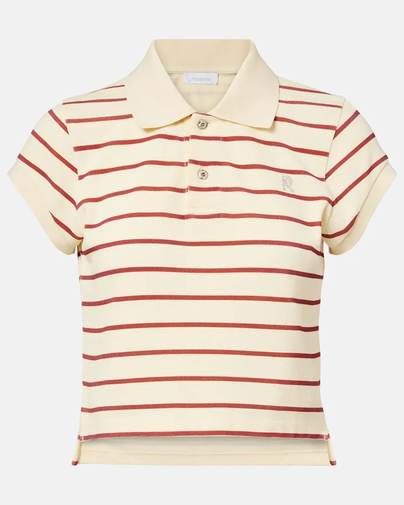 Paco Rabanne Polohemd aus Baumwoll-Piqué Beige