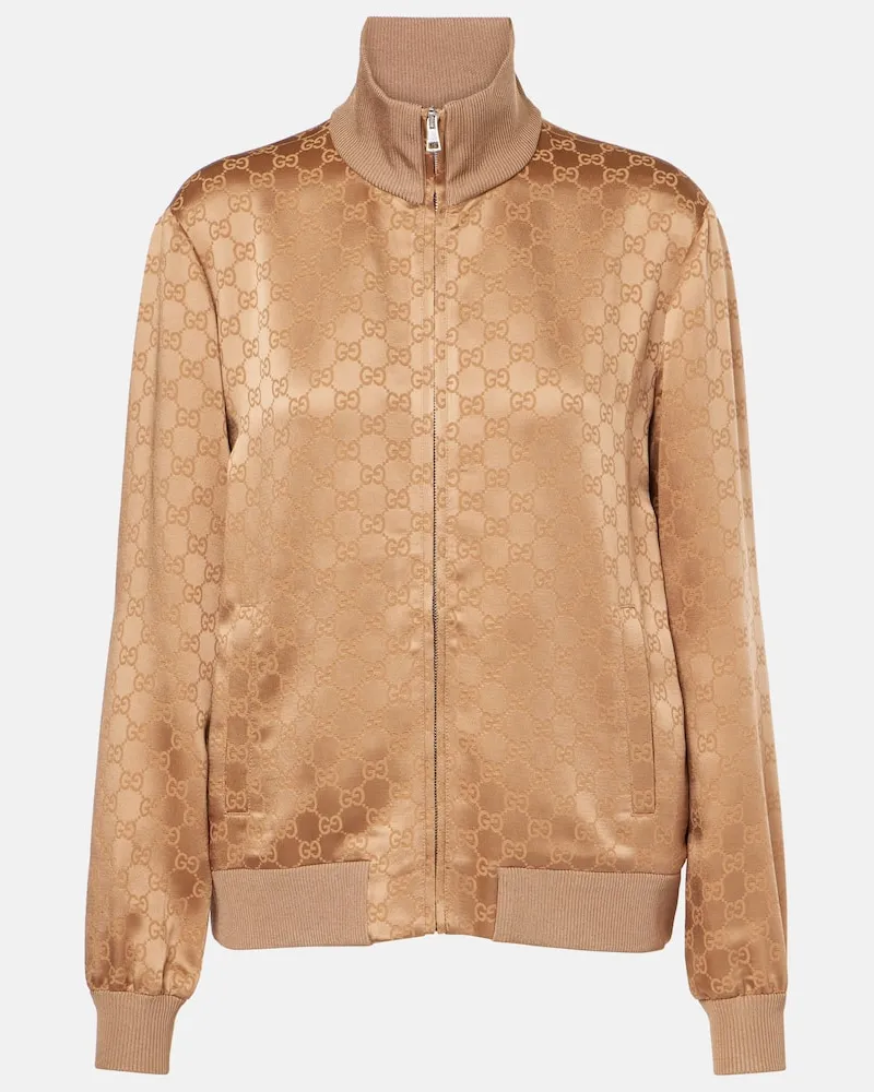 Gucci Blouson GG aus Satin-Jacquard Beige
