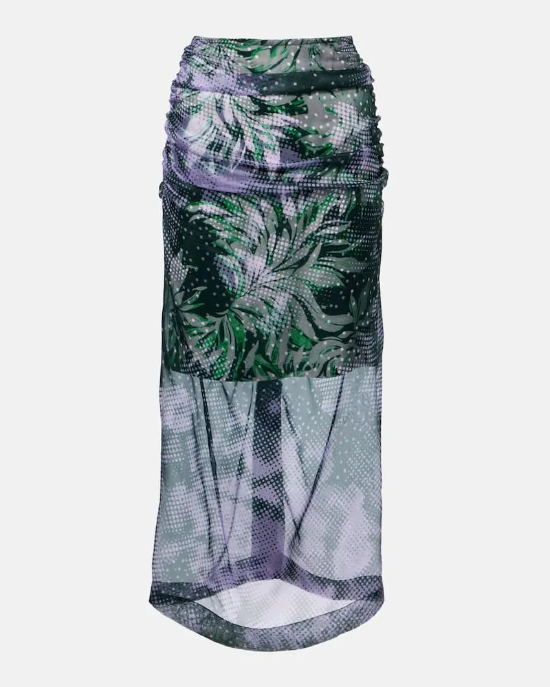 Dries van Noten Bedruckter Midirock aus einem Seidengemisch Multicolor