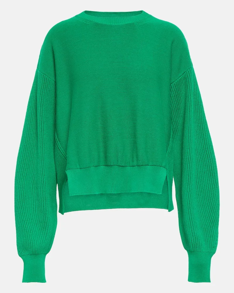 Stella McCartney Cropped-Pullover aus Baumwolle Grün