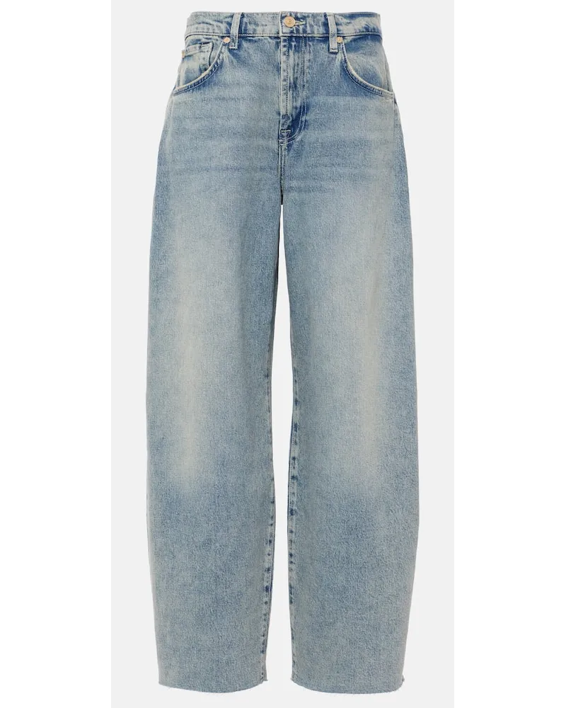 7 for all mankind High-Rise Wide-Leg Jeans Bonnie Blau