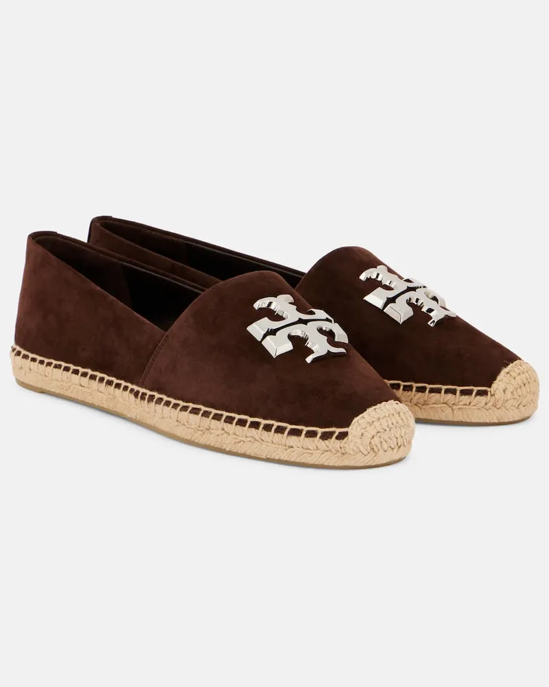 Tory Burch Espadrilles Double T aus Veloursleder Braun