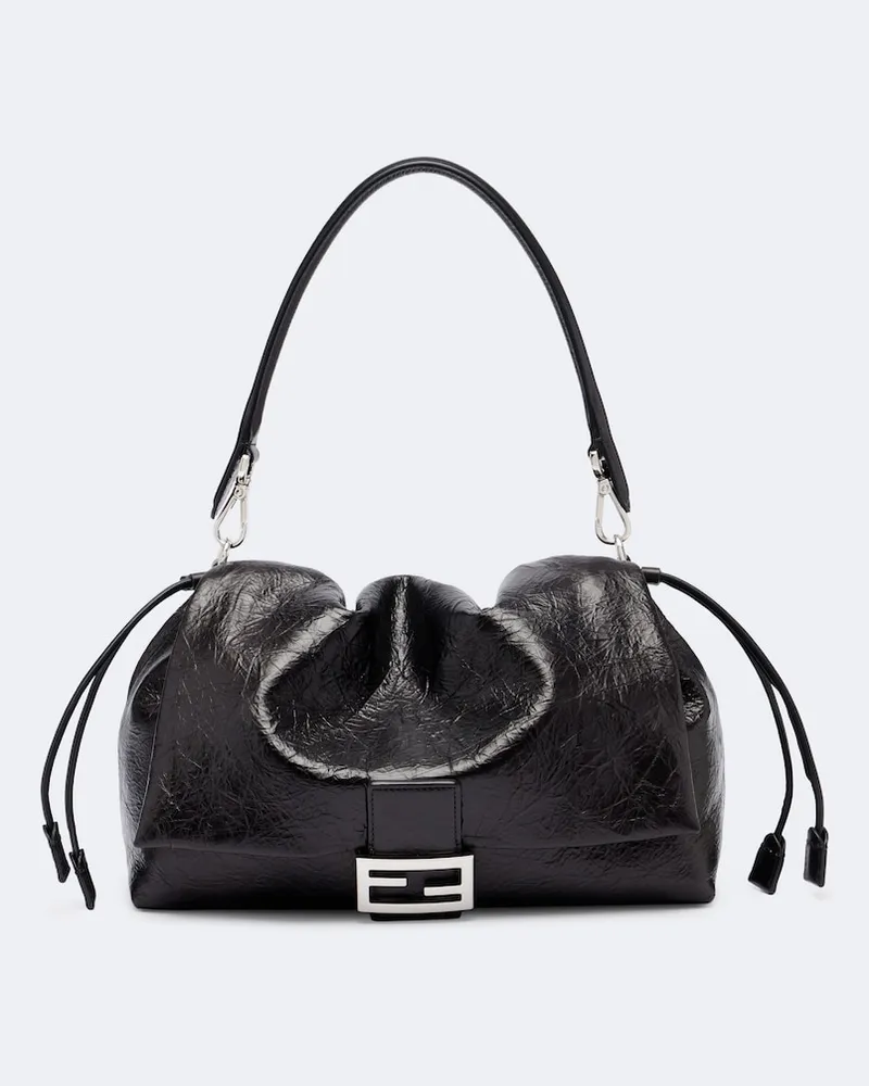 Fendi Schultertasche Baguette® Soft Large aus Leder Schwarz