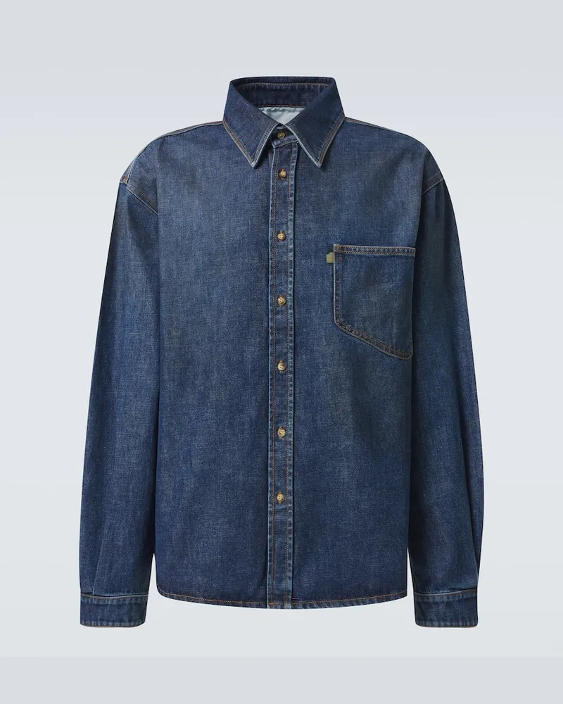 ERL Hemdjacke aus Denim Blau